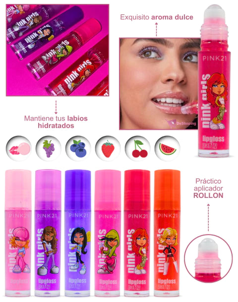 LIP GLOSS ROLL ON PINK GIRLS