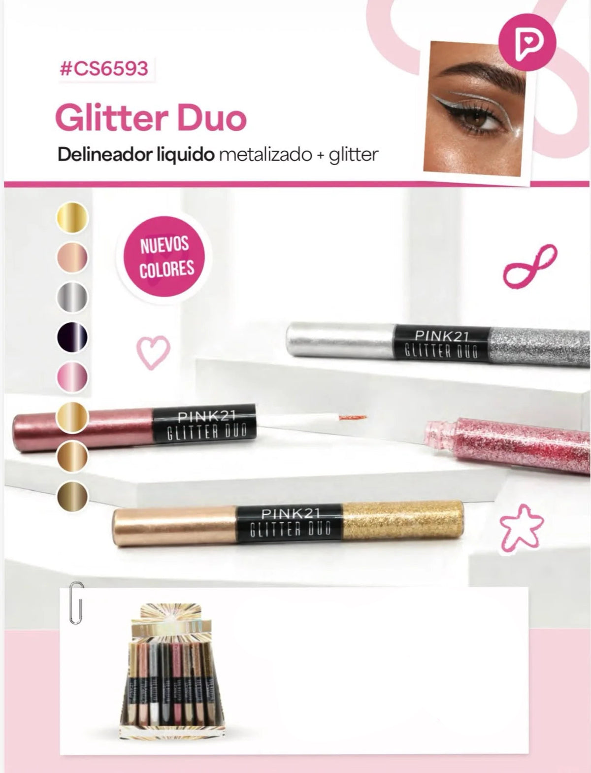 DELINEADOR LIQUIDO CON GLITTER CS6593