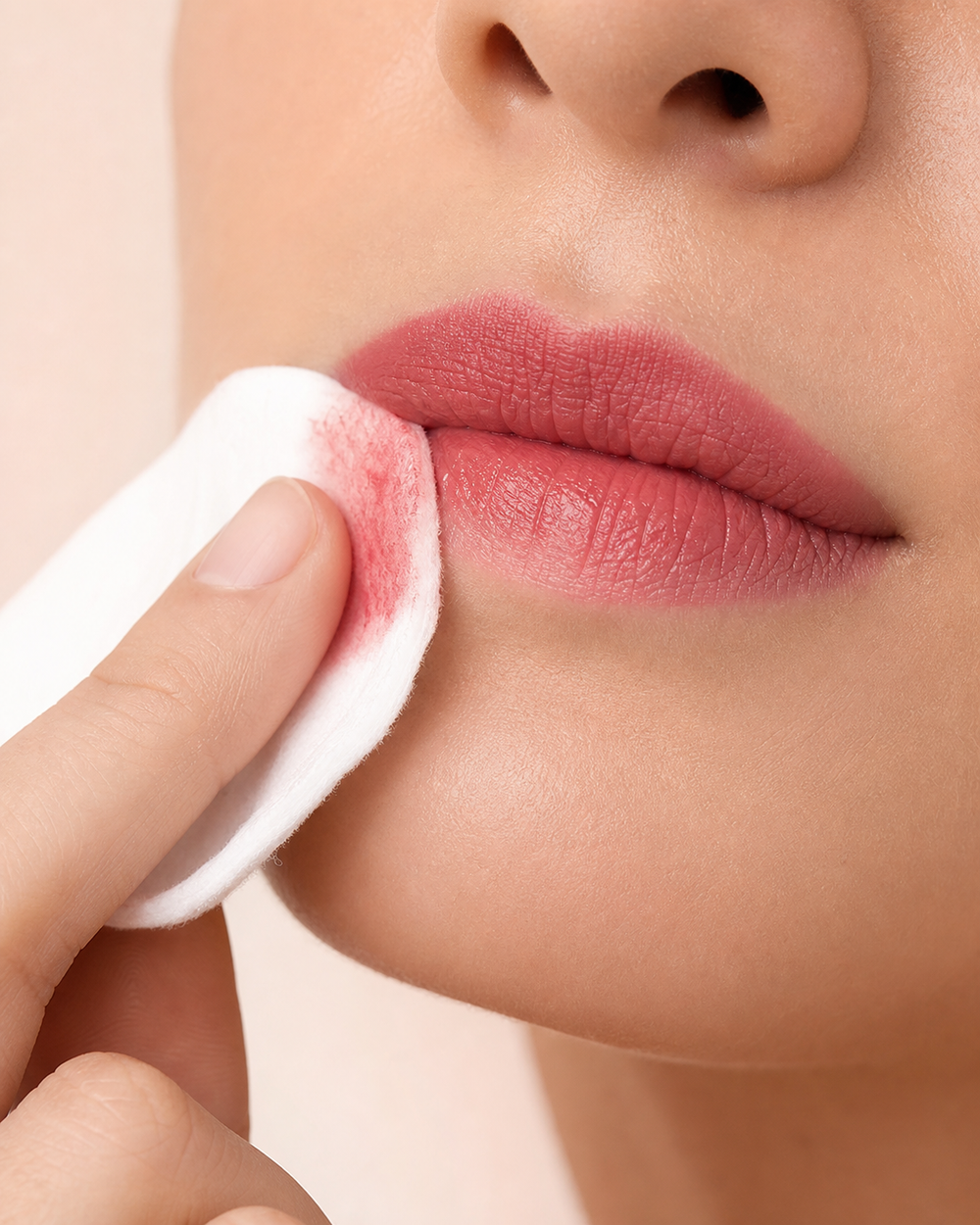 Retiro de maquillaje resistente en labios