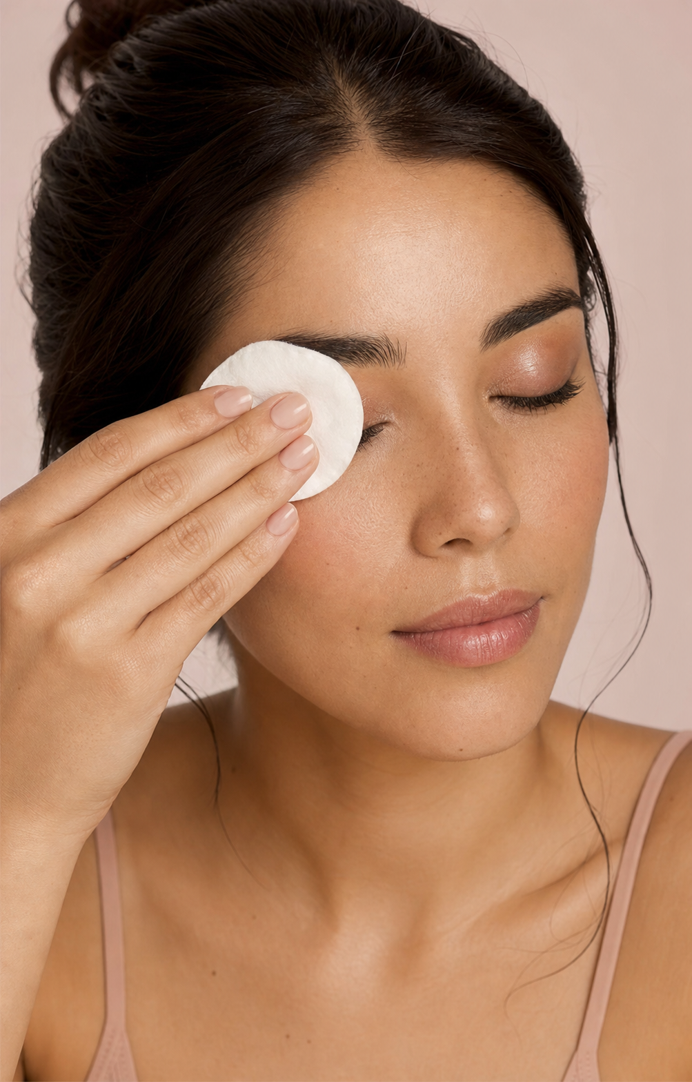 Retiro suave de maquillaje waterproof en ojos
