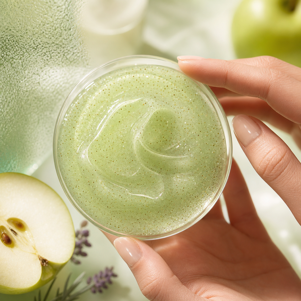 exfoliante manzana textura