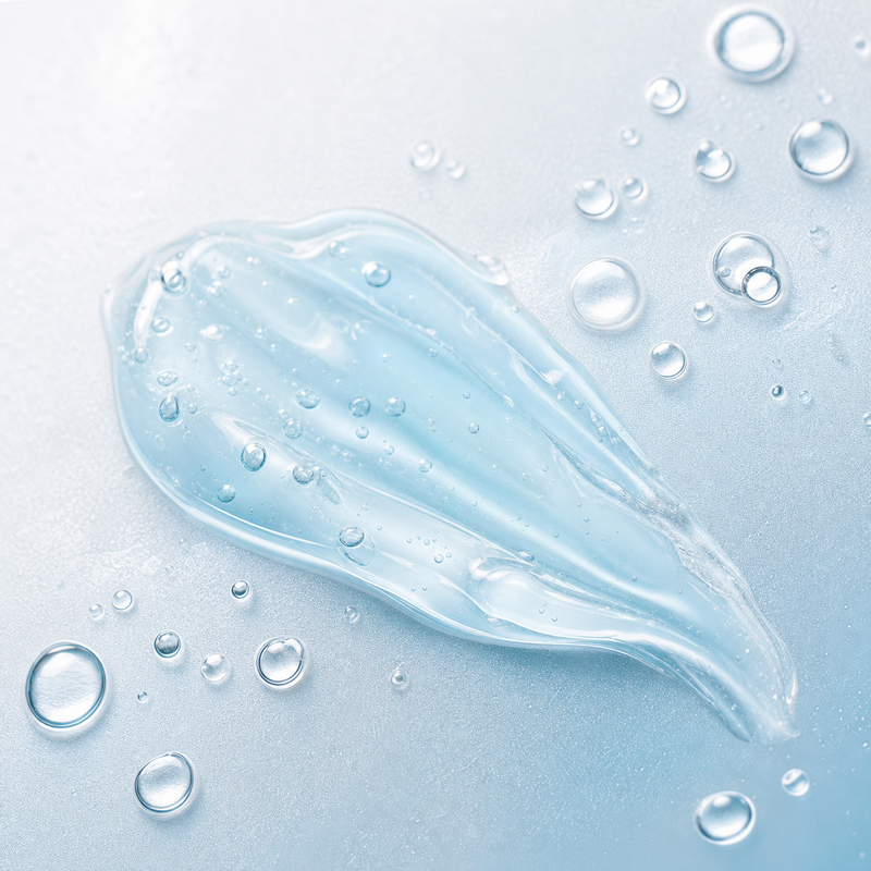 Textura del gel exfoliante de ácido hialurónico y vitamina B5