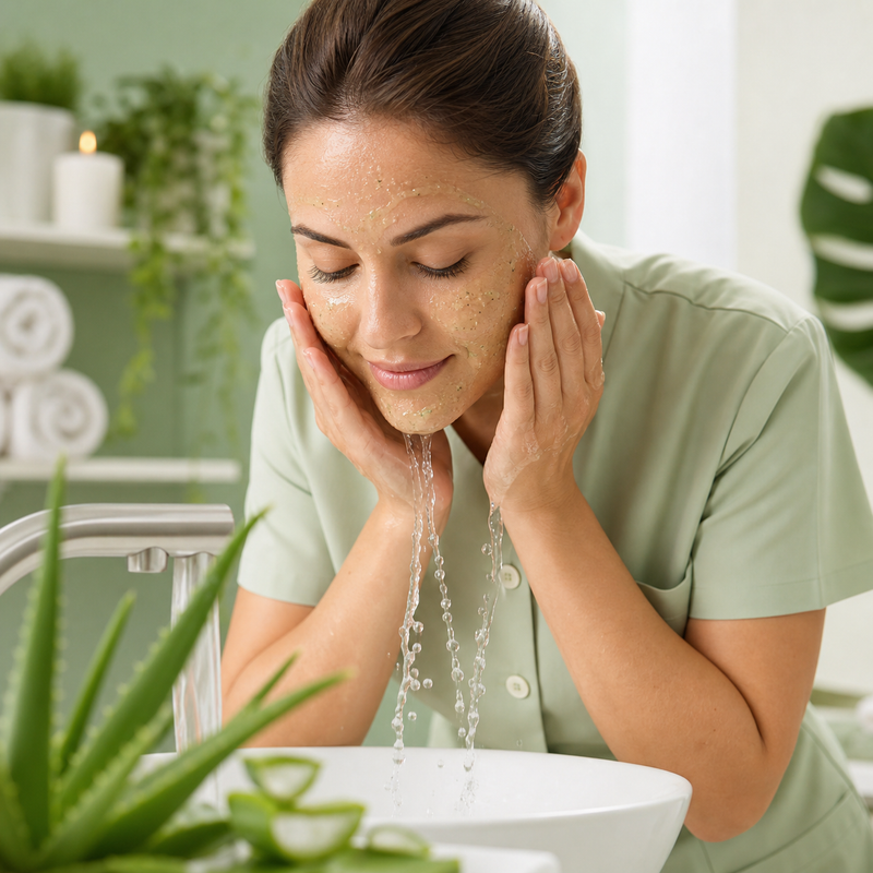 exfoliante aloe enjuagar