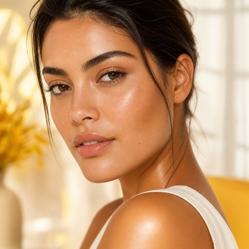 Piel suave y luminosa preparada con sérum primer