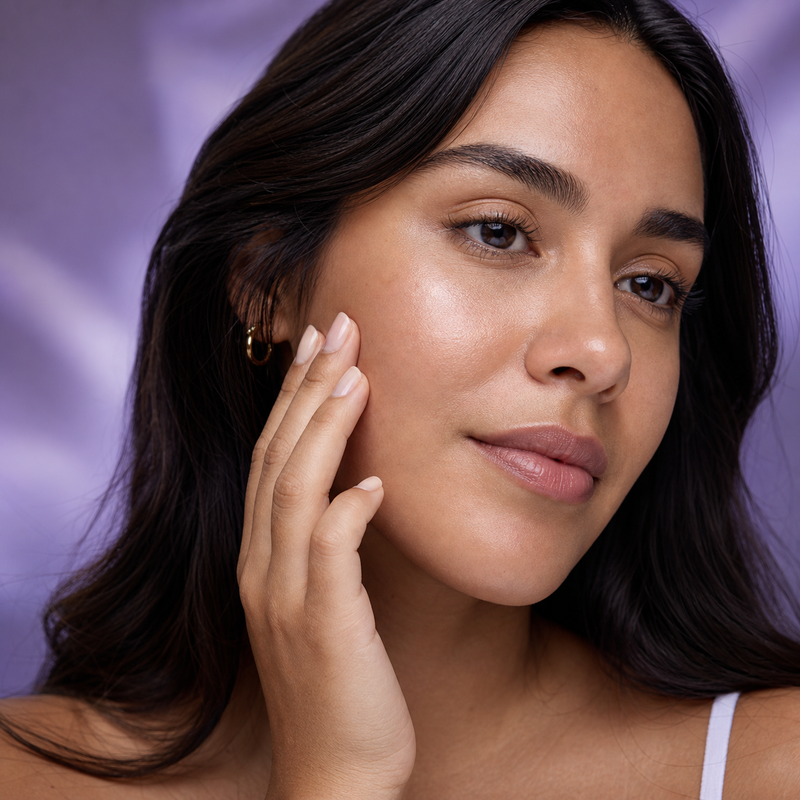 Piel descansada después de la rutina nocturna de retinol