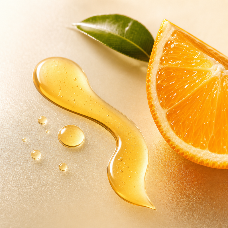Textura cítrica del súper sérum de vitamina C