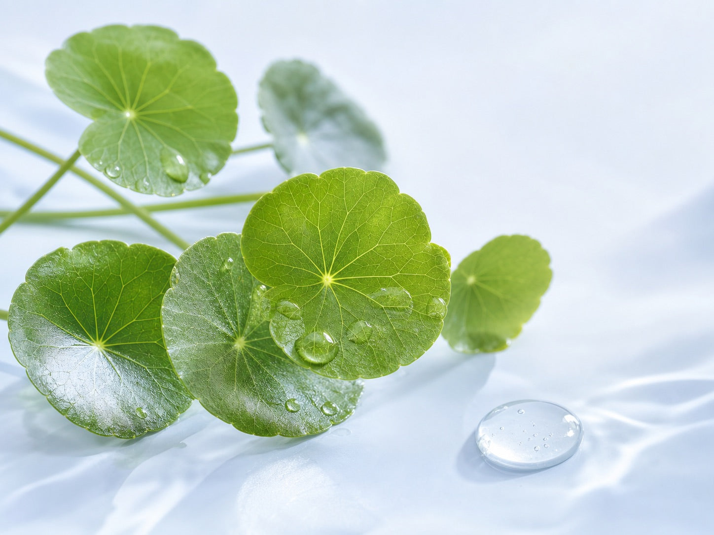 Hojas frescas de centella asiática